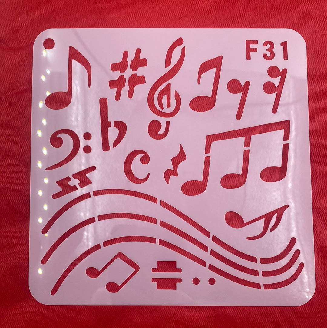 N188001 Stencil Music Notes F31