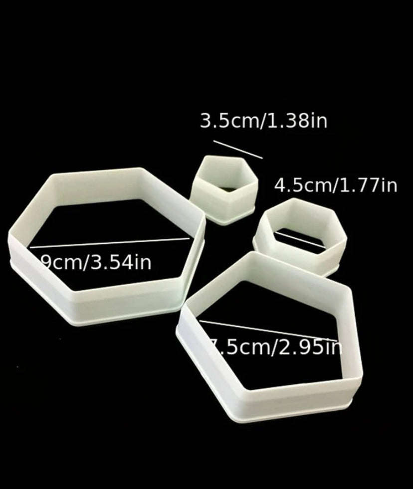 Hexagon Shape Soccer Plastic Cookie Cutter