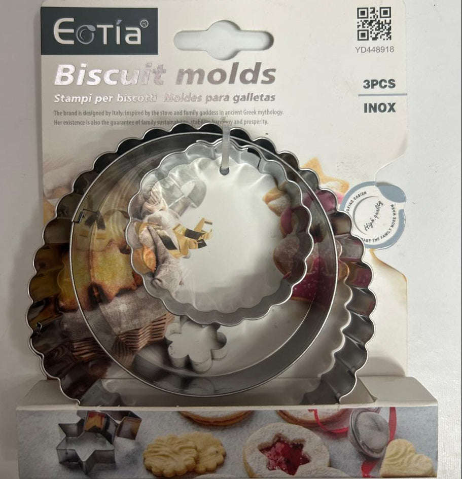 3pc Metal Cutter Round