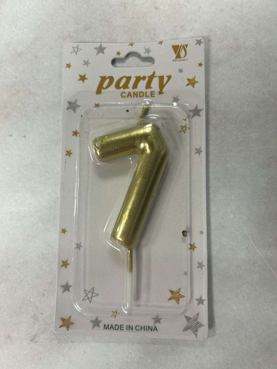 Nr7 Gold Number Birthday Candle