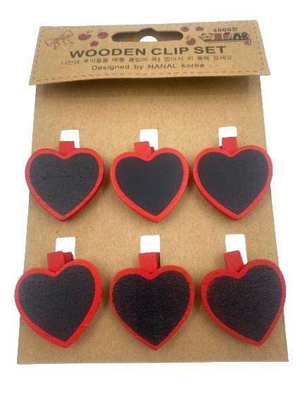 Wooden Heart Valentine Pegs