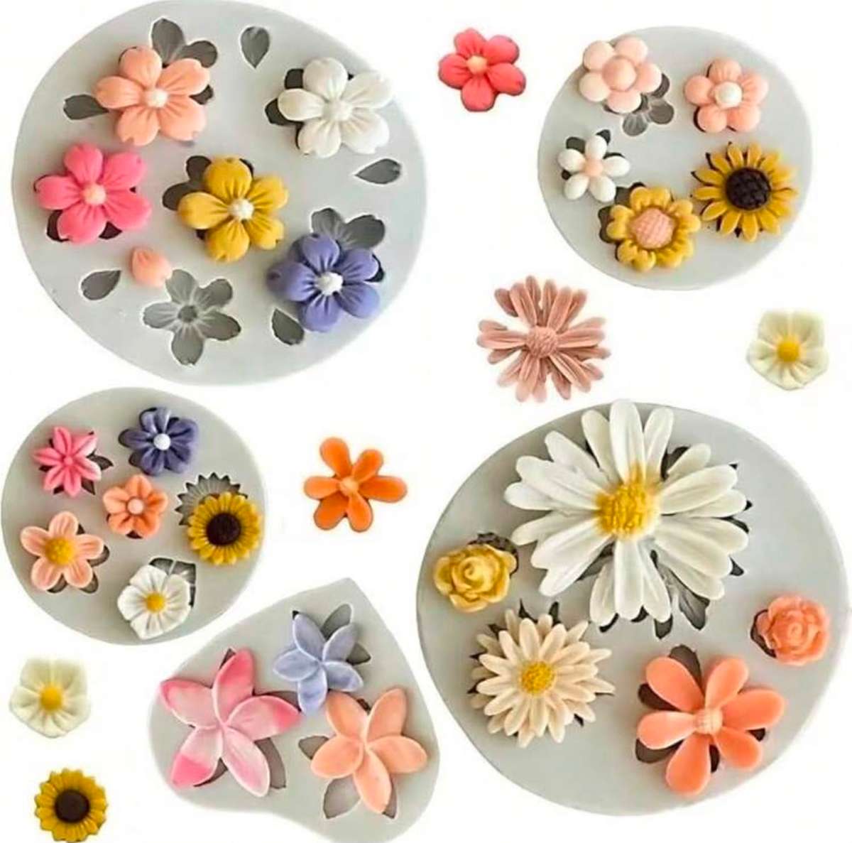 5pc Silicone Mould Flower Set