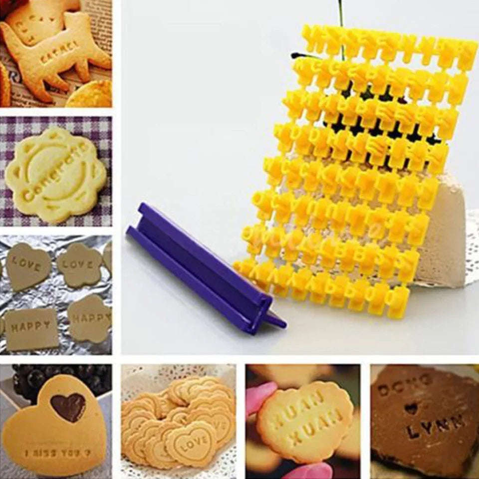 Small Tiny cookie/ Fondant alphabet embosser imprint stamp set