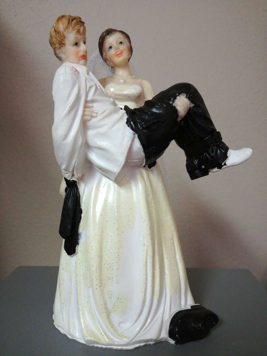 Copy of Bride and groom wedding cake topper, 15cm