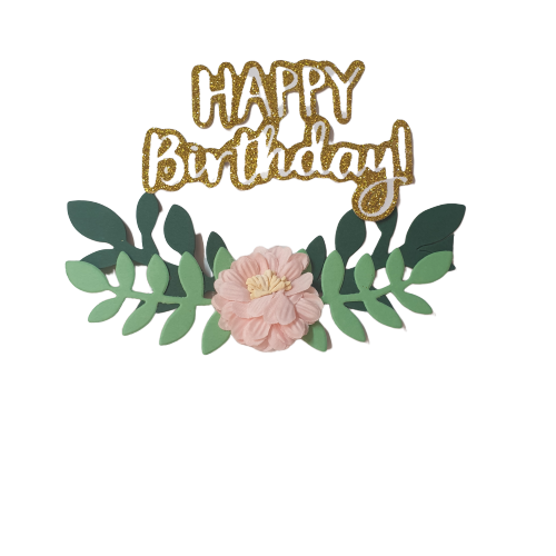 Happy birthday cardboard cake topper