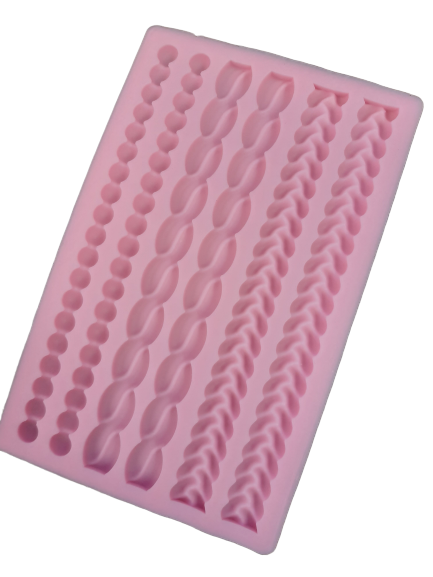 Ropes and pearl silicone fondant mould, size of mould 20x13cm
