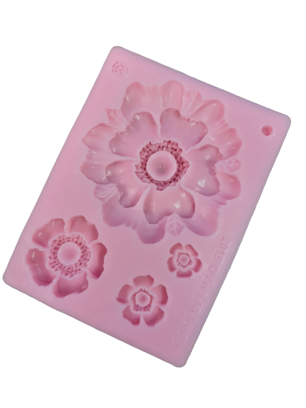 Large flower silicone mould, biggest flower 6.4cm