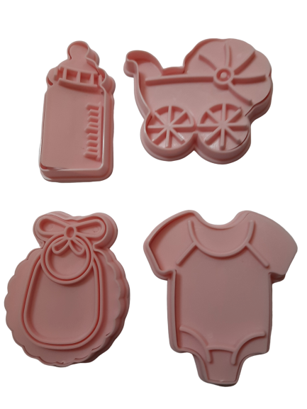 Baby Plastic Cookie Cutter and Impression Set