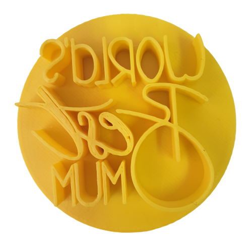 Cupcake Stamp 6cm World's Best Mum Mother Day