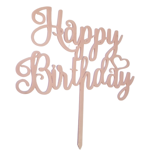 Acrylic cake topper Happy birthday, (Nr214) PINK
