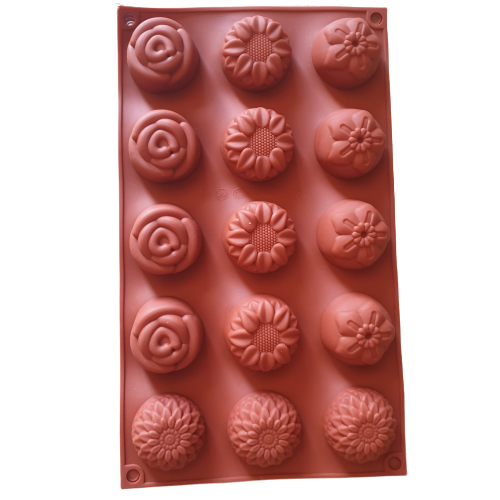 Q Chocolate Various flowers truffle  silicone mould, 4cm, 2cm deep