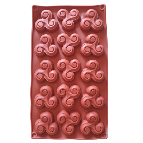 V Fidget Spinner Chocolate truffle soap silicone mould, 5x4.5cm, 1.5cm deep