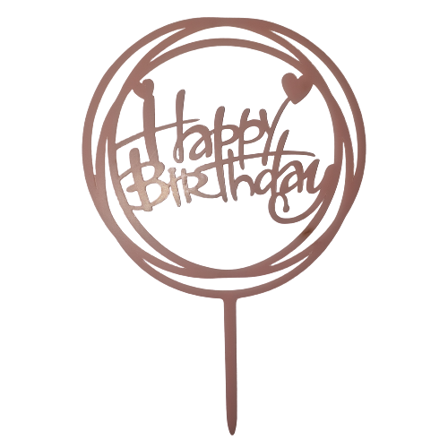 Nr81 Acrylic cake topper pink