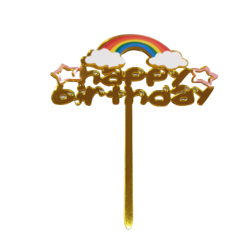 Nr54 Acrylic Cake Topper Happy Birthday Rainbow