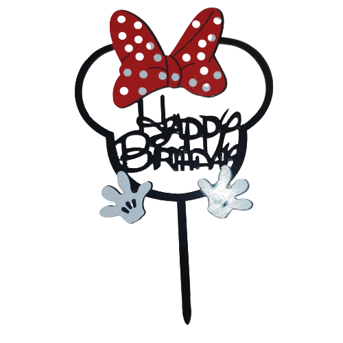 Nr53 Acrylic Cake Topper Happy Birthday Minnie Mouse