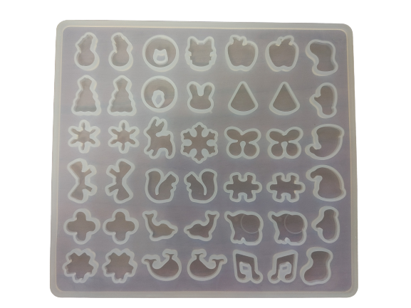 Earrings soft silicone mould for resin jewelry, Apple 1.3x1.3cm, Bow 1.7x1cm