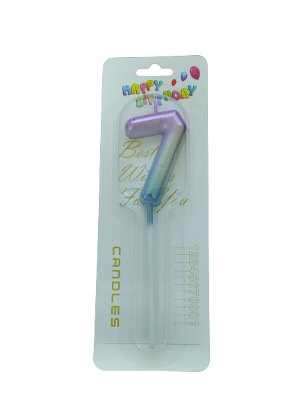 Number Seven Birthday Candle Mermaid Small 6.5cm