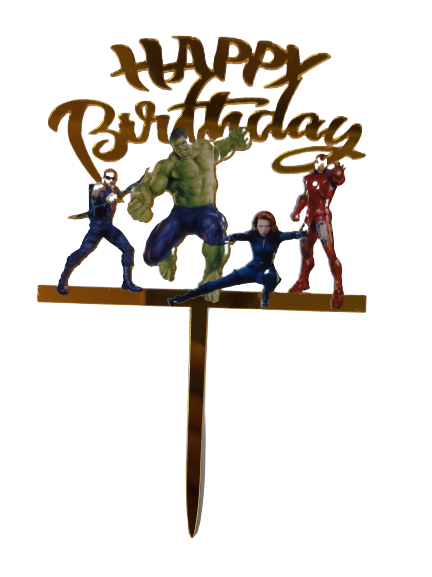 Nr286 Acrylic Cake Topper Happy Birthday Small Avengers