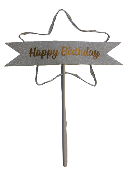 Happy Birthday topper with lights