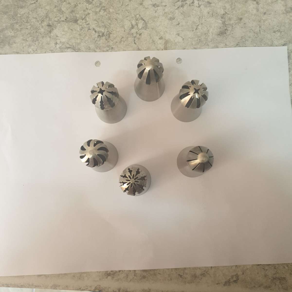 large Russian Cream decorating metal nozzle, A