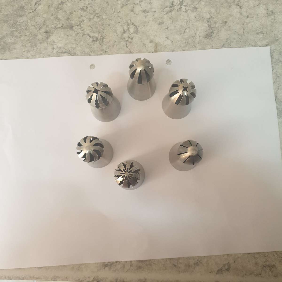 large Russian Cream decorating metal nozzle, A