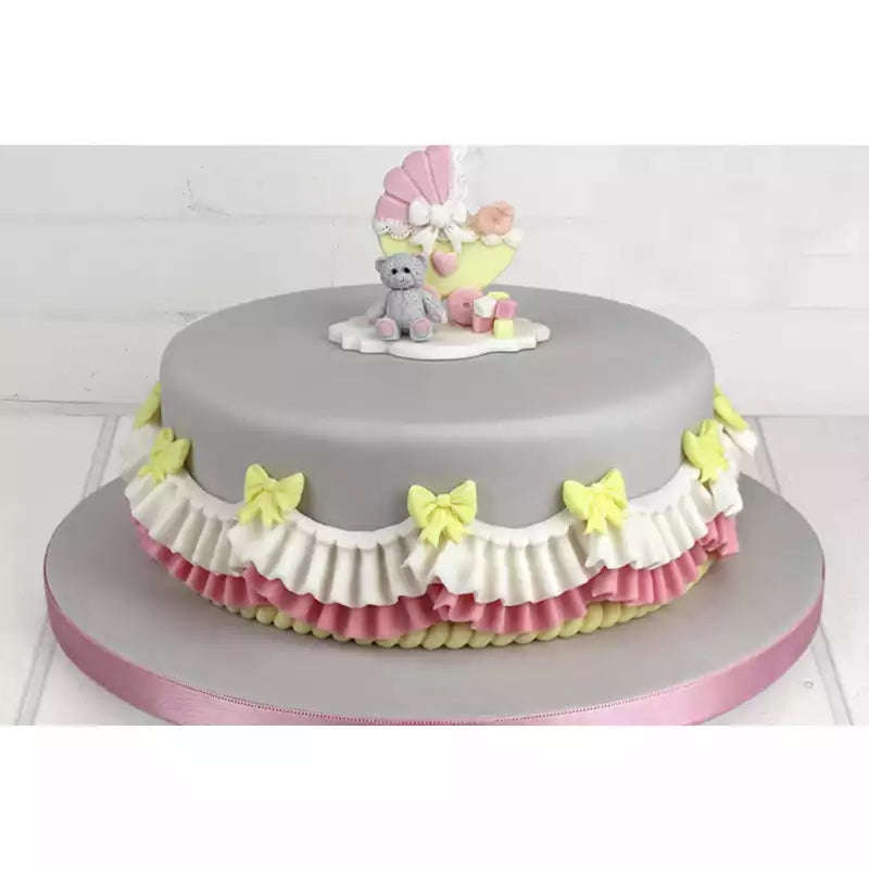 Drape frill border silicone mould, 19x3cm