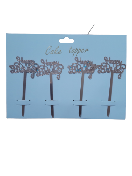 Nr347 Acrylic Cake Topper Happy Birthday Pink