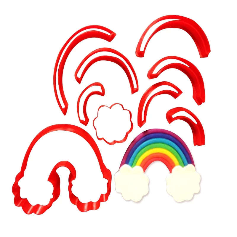 Rainbow and cloud cutter set, outer rainbow 10x6.5cm