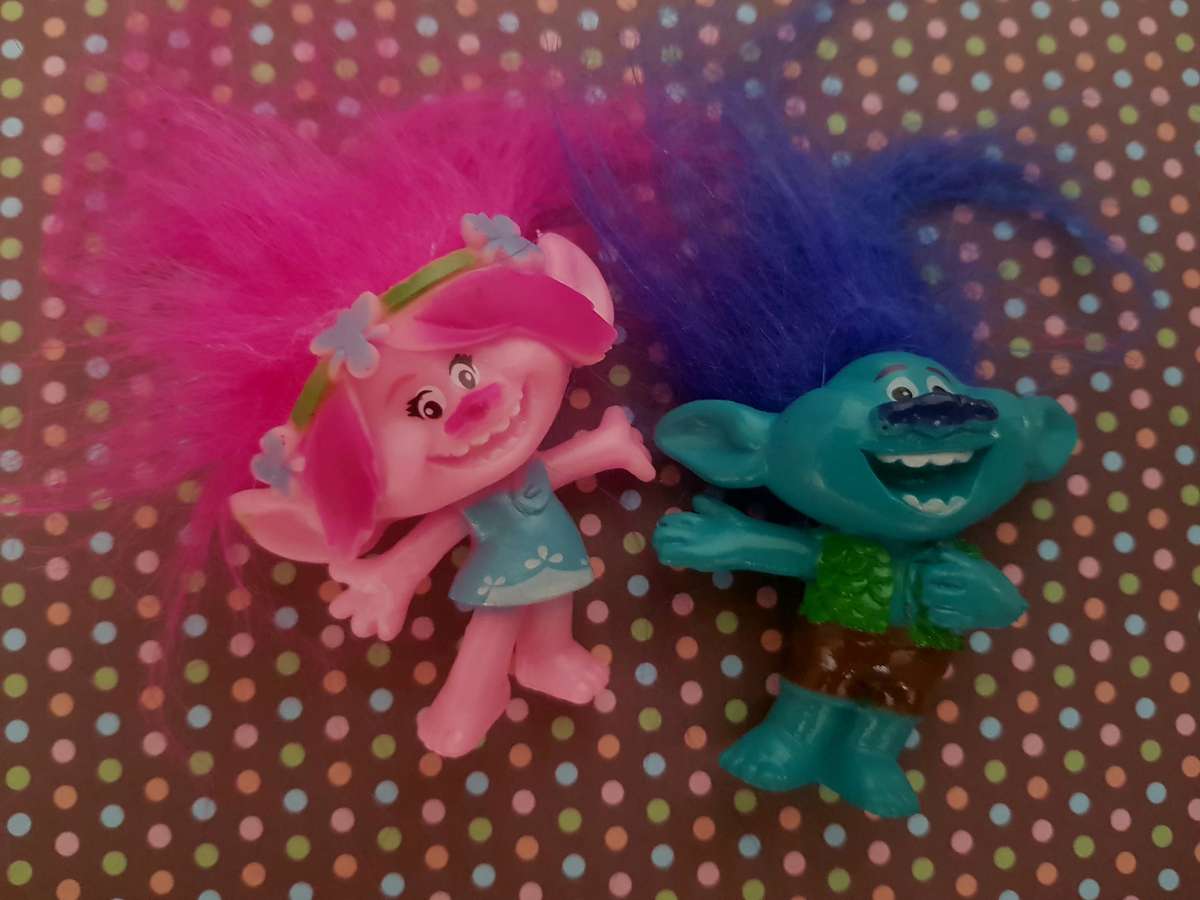 Trolls FIgurine set , perfect to use as cake toppers, +-8cm, no packaging