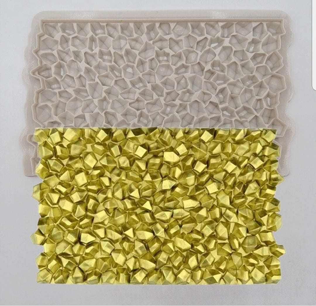 Gem stone impression silicone mould, 16.5x10cm