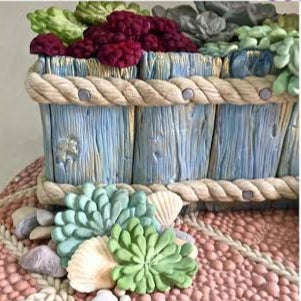 Tree stump wood log and shells silicone mould, wood log 4.5x11cm