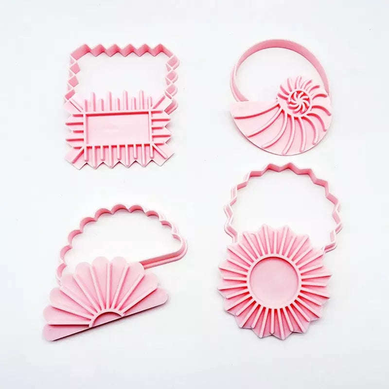 Fancy Frame Shapes plastic cookie cutter and impression set