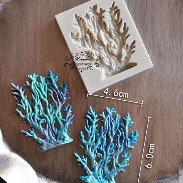 Coral Reef, sea grass, under the sea silicone mould, 4.5x6cm