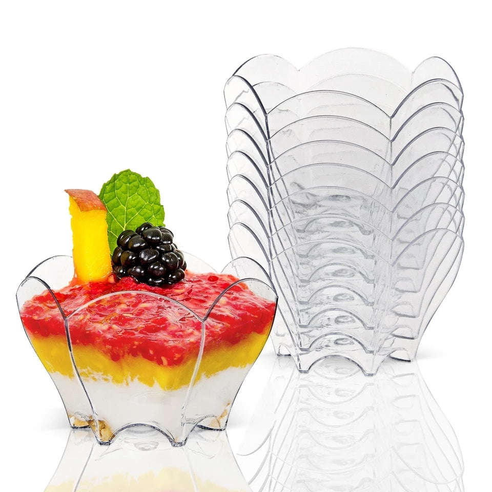 Plastic Dessert Pudding cup, 24pc, PLC057