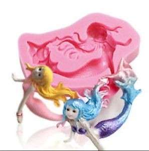 Fondant mermaid silicone mould, width 7.5cm
