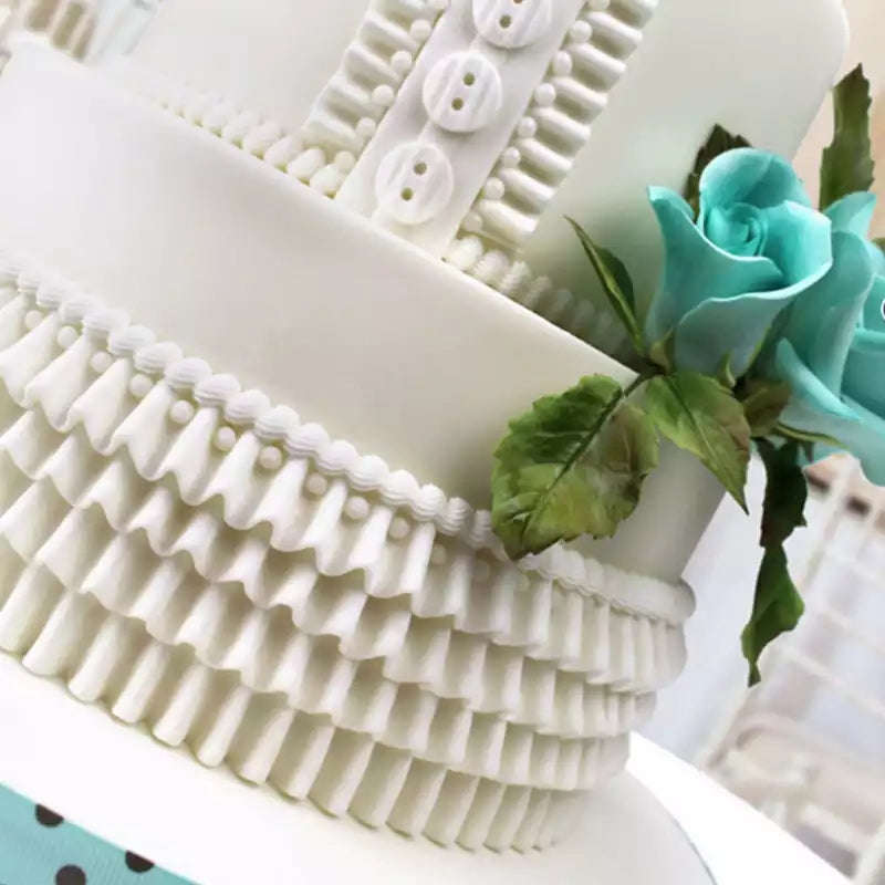 Drape frill border silicone mould, 19x3cm