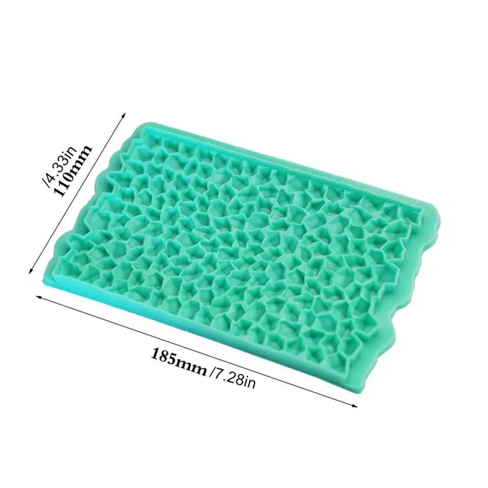 Gem stone impression silicone mould, 16.5x10cm