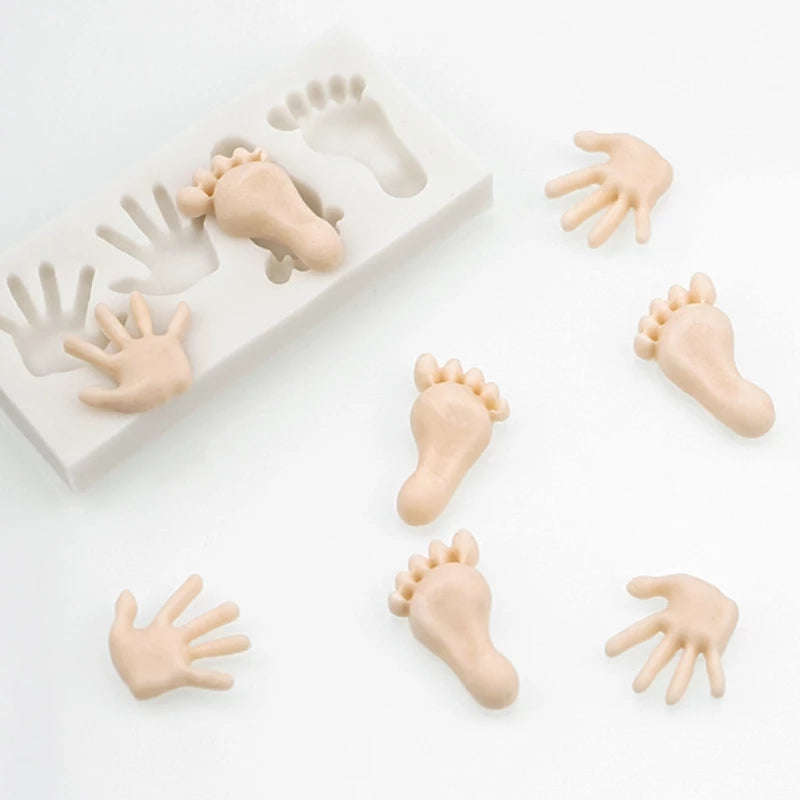 Baby hands and feet silicone mould, hand 1.5x1.8cm, foot 2.3x1.4cm