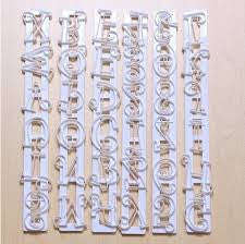 Fancy curly Alphabet and numbers fondant ruler cutter embosser, 3.5cm, Tappits