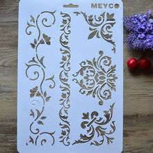 Flower Scrolls A4 stencil, P