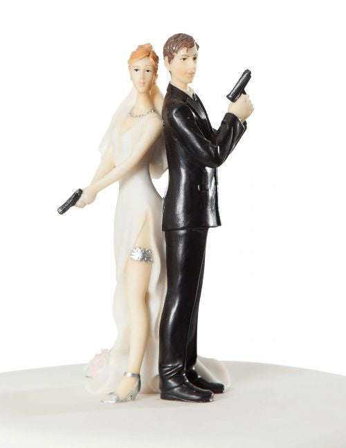 Wedding bride and groom cake topper-B