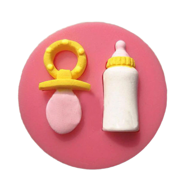 Baby Bottle / Dummy Silicone Mould, bottle 3.8x1.4cm, dummy 3.7x2cm