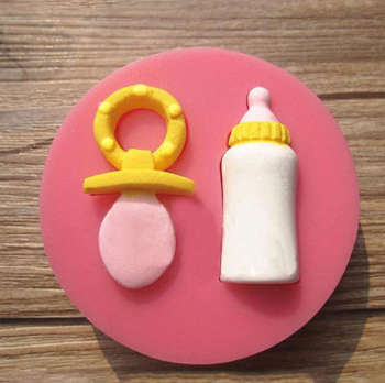 Baby Bottle / Dummy Silicone Mould, bottle 3.8x1.4cm, dummy 3.7x2cm