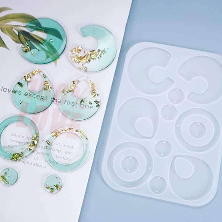 Earrings silicone resin mould,size of mould 14.7x10.5cm