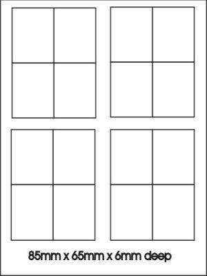 AA75 Hard Plastic Chocolate Mould 4 Block Chocolate Slab Bar 8.5x6.5x0.6cm Deep