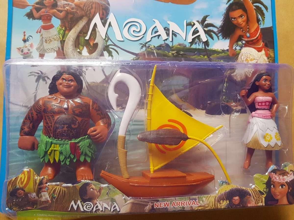 Moana Figurine, Maui 11cm, Boat 14cm, Moana 11cm