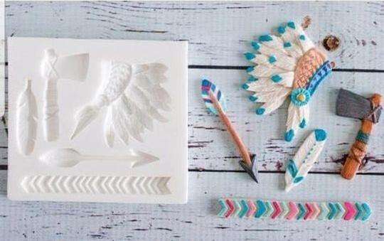 Indian silicone mould, Axe 4.5x2.4cm, Arrow 6x1cm