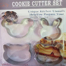 Mickey, Bunny, Cat, Pooh bear metal cutter set