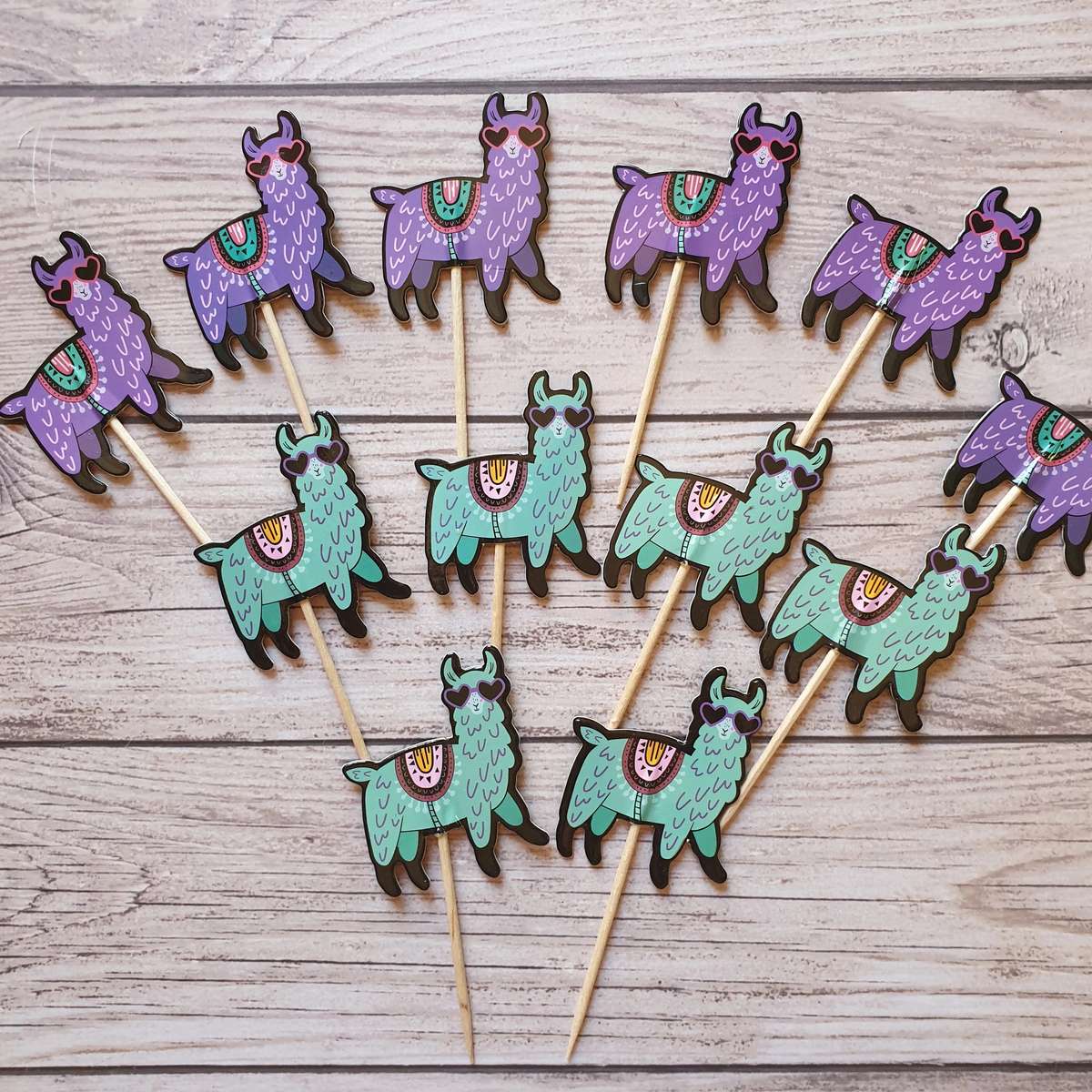 Llama Cupcake Toppers Toothpicks