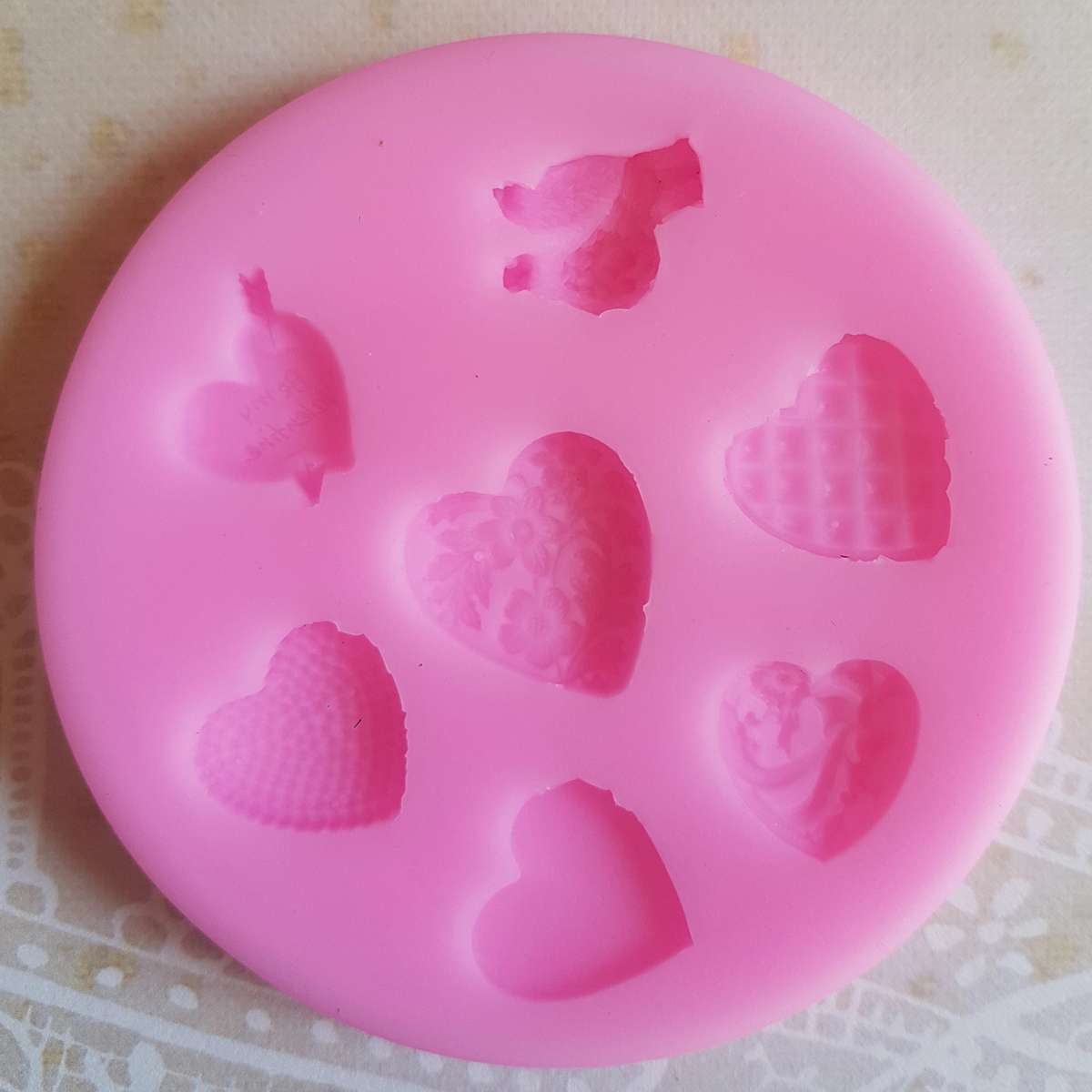 Various hearts valentine silicone mould, Middle heart 2.2x2.4cm